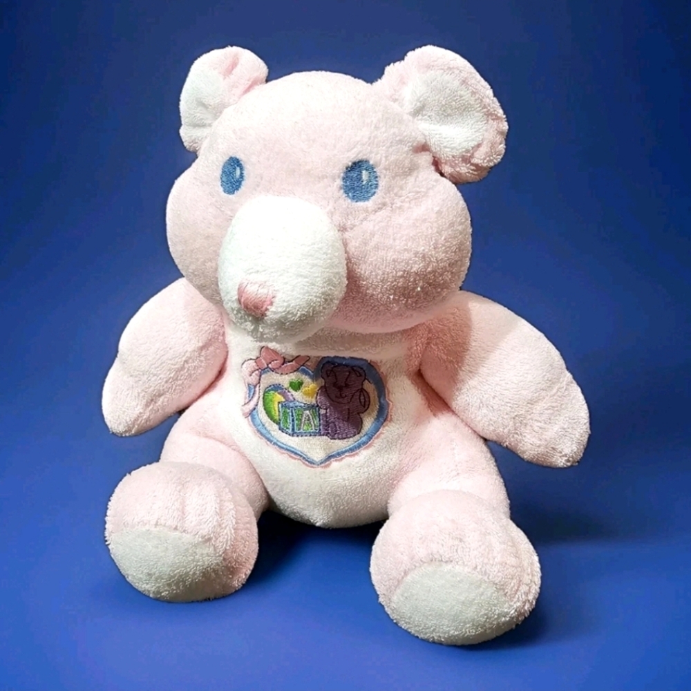 Rare Vintage TB Trading Pink Mouse Rattle Plush Terry Cloth Embroidered EUC